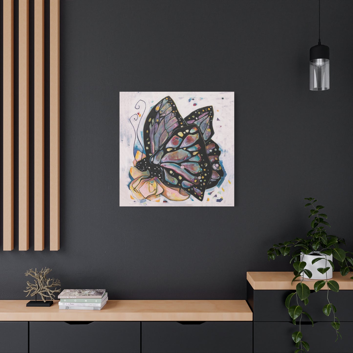 "Butterfly For Brook" Unframed Canvas Black Edge Reproduction by Zabrina Fine Art