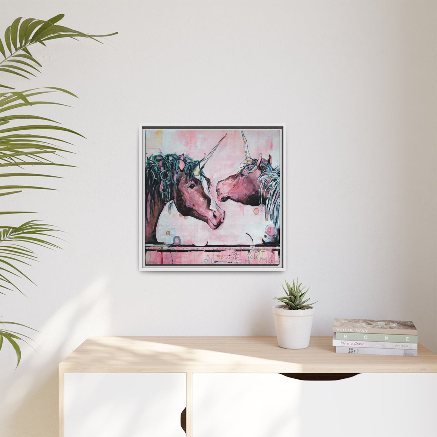 "Unicorns Are Real" Framed Canvas Fine Art Reproduction by Zabrina Fine Art