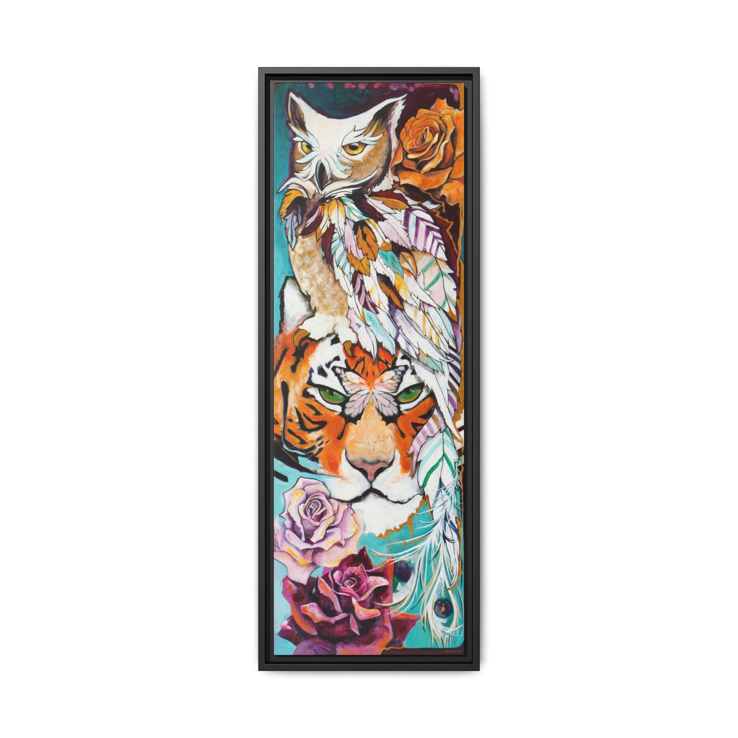 "Owl and Pussycat" Framed Canvas Fine Art Reproduction by Zabrina Fine Art