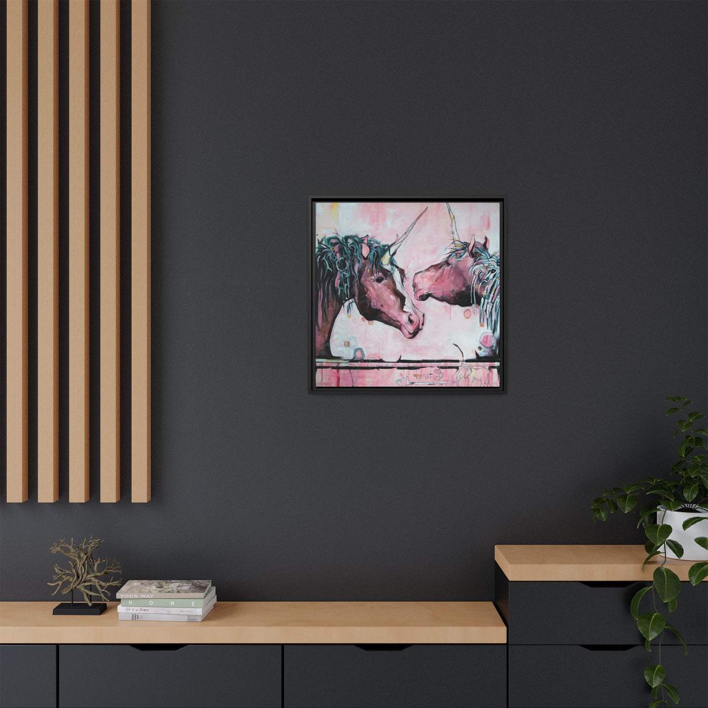 "Unicorns Are Real" Framed Canvas Fine Art Reproduction by Zabrina Fine Art