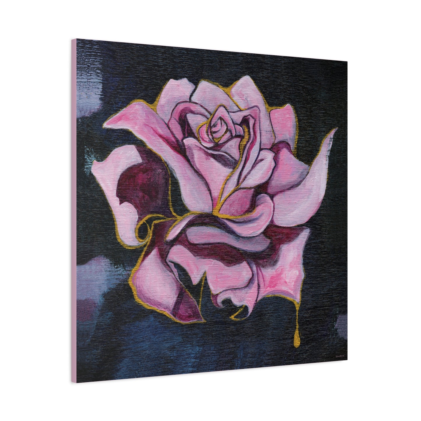 "Gilded Rose" Unframed Canvas Dusty Pink Edge Reproduction by Zabrina Fine Art