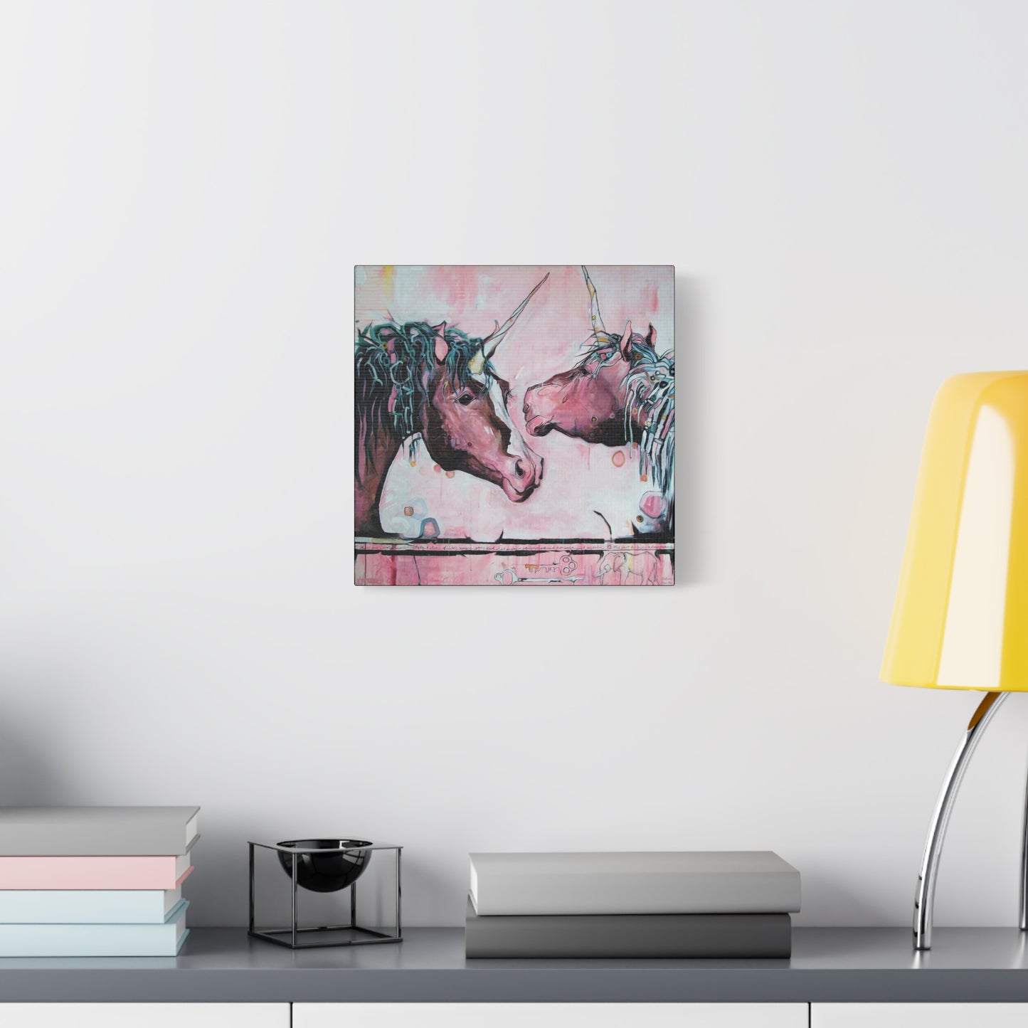 "Unicorns Are Real" Unframed Canvas Black Edge Reproduction by Zabrina Fine Art