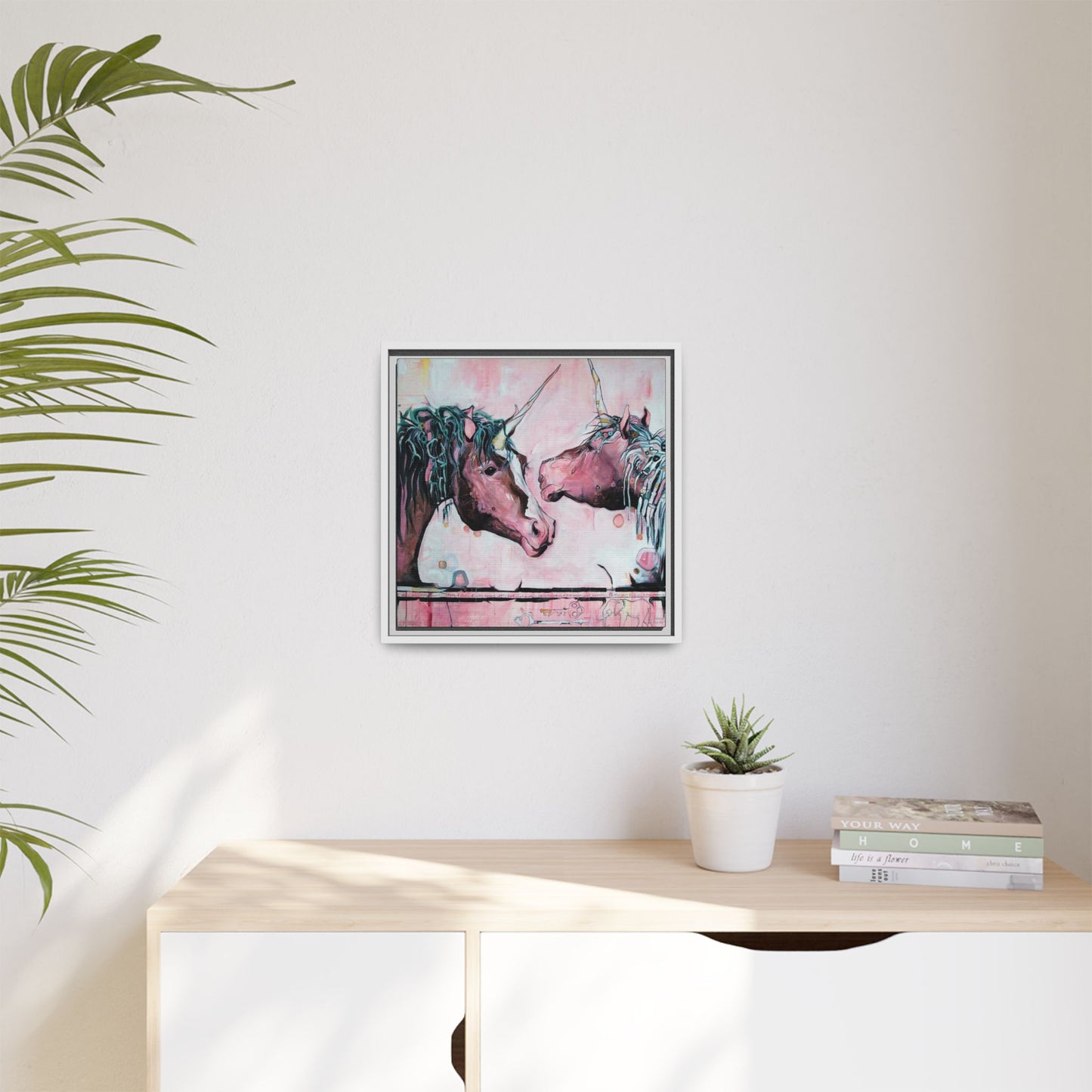 "Unicorns Are Real" Framed Canvas Fine Art Reproduction by Zabrina Fine Art