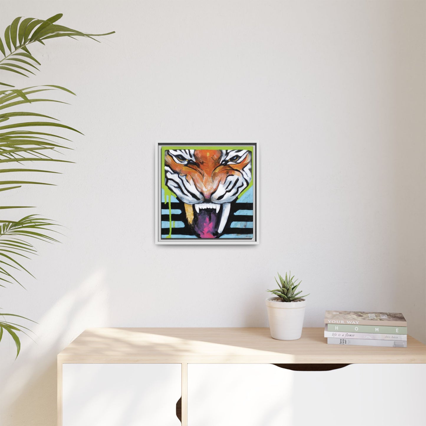 "Tiger Fang" Framed Canvas Fine Art Reproduction by Zabrina Fine Art