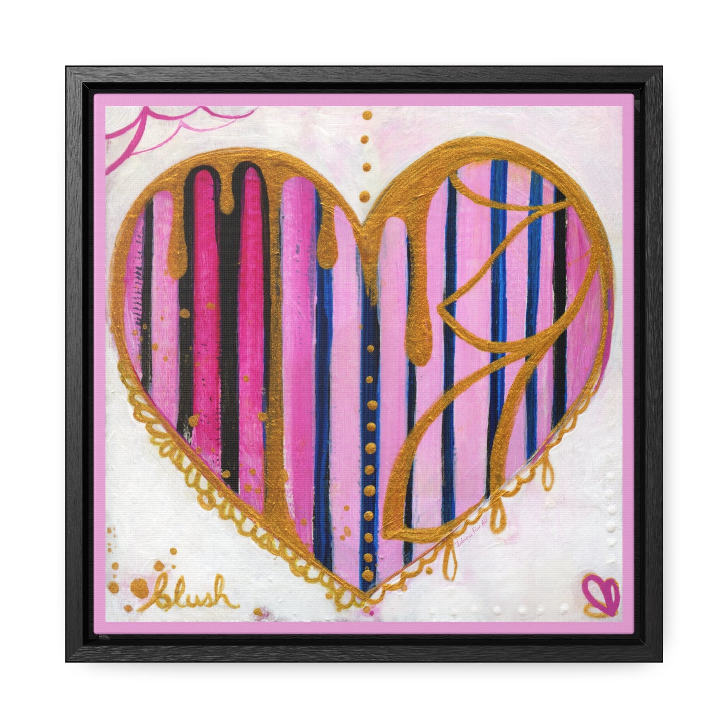 "Blush Party Heart" Framed Canvas Fine Art Reproduction by Zabrina Fine Art