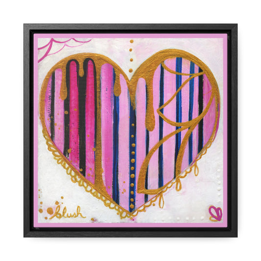 "Blush Party Heart" Framed Canvas Fine Art Reproduction by Zabrina Fine Art