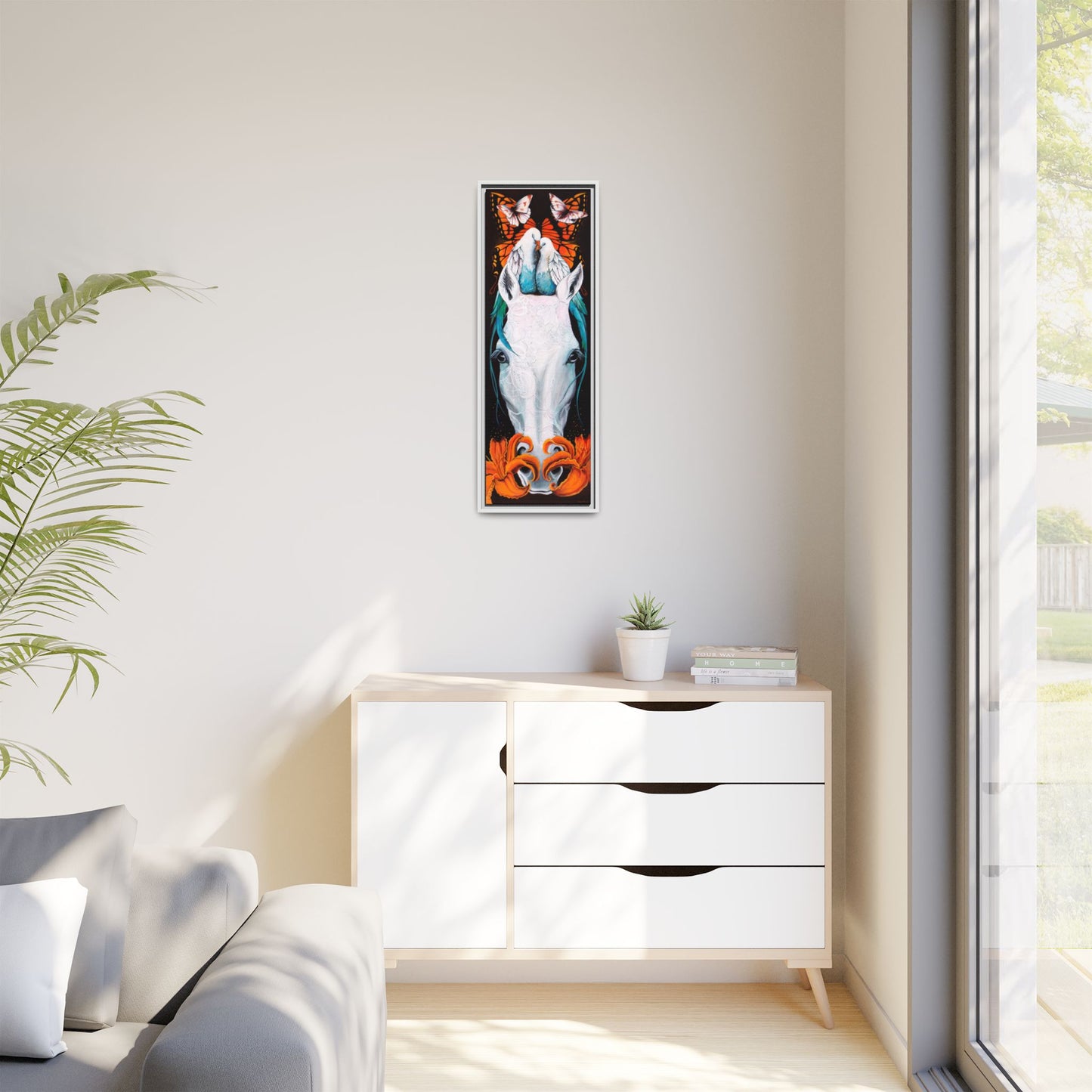"Love Birds" Framed Canvas Fine Art Reproduction by Zabrina Fine Art