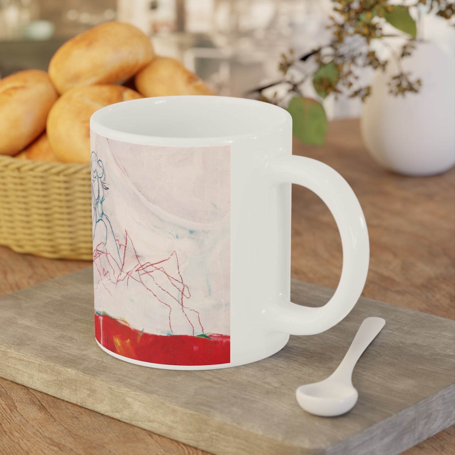 "Moon River Day Dream" Ceramic Coffee Cup White by Zabrina Fine Art