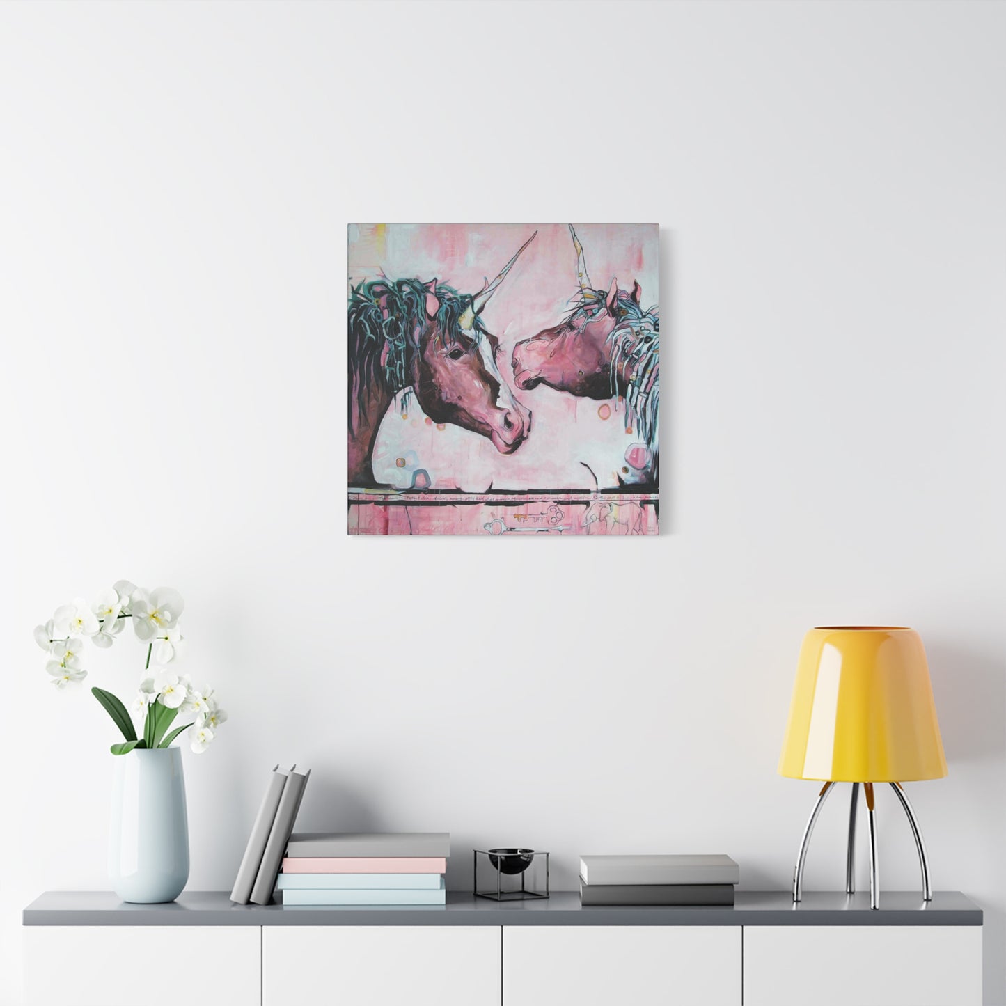 "Unicorns Are Real" Unframed Canvas Black Edge Reproduction by Zabrina Fine Art