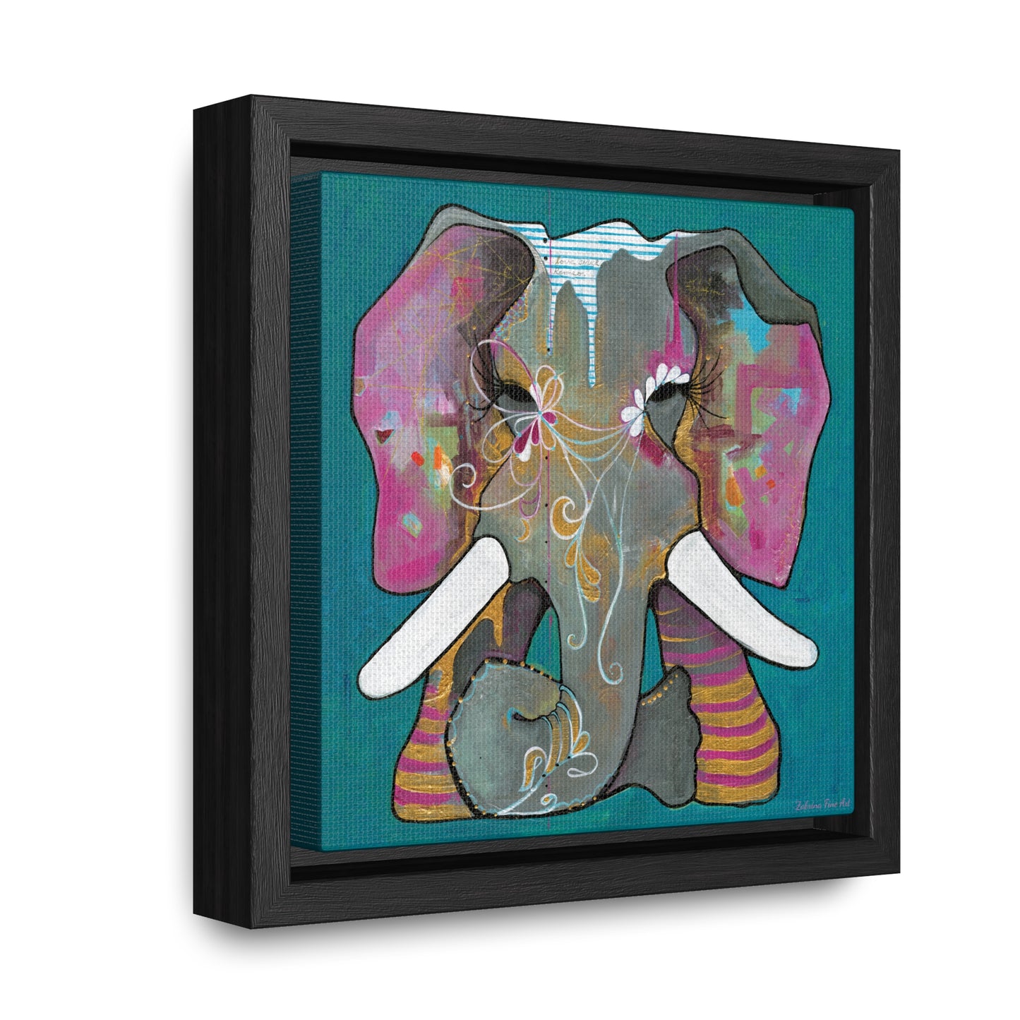 "Romeo Elephant" Framed Canvas Fine Art Reproduction by Zabrina Fine Art