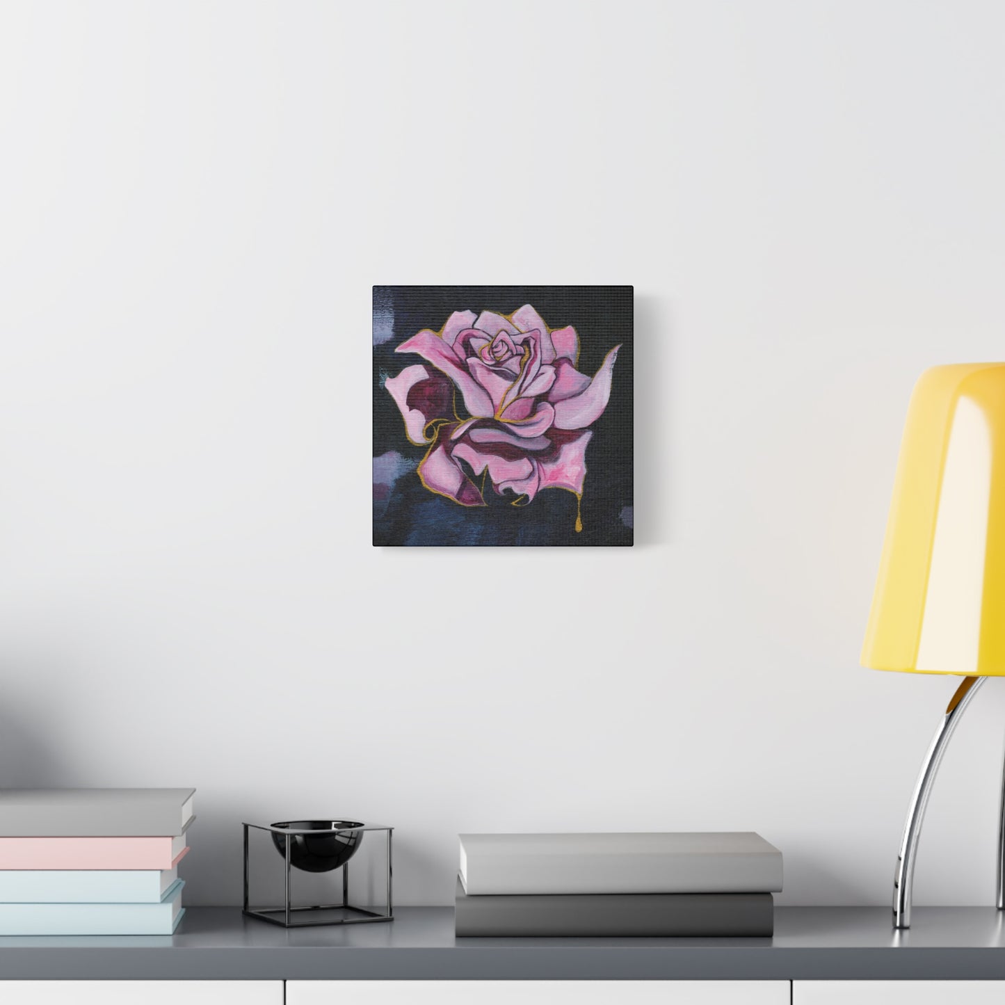 "Gilded Rose" Unframed Canvas Black Edge Reproduction by Zabrina Fine Art