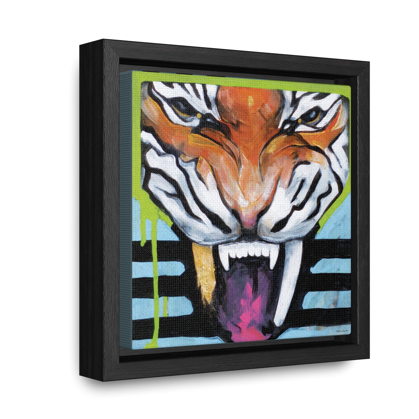 "Tiger Fang" Framed Canvas Fine Art Reproduction by Zabrina Fine Art