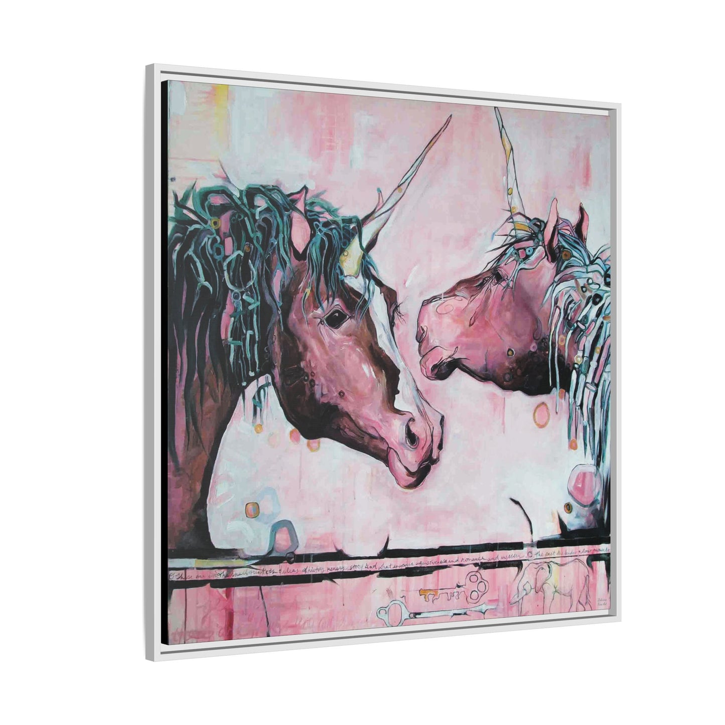 "Unicorns Are Real" Framed Canvas Fine Art Reproduction by Zabrina Fine Art