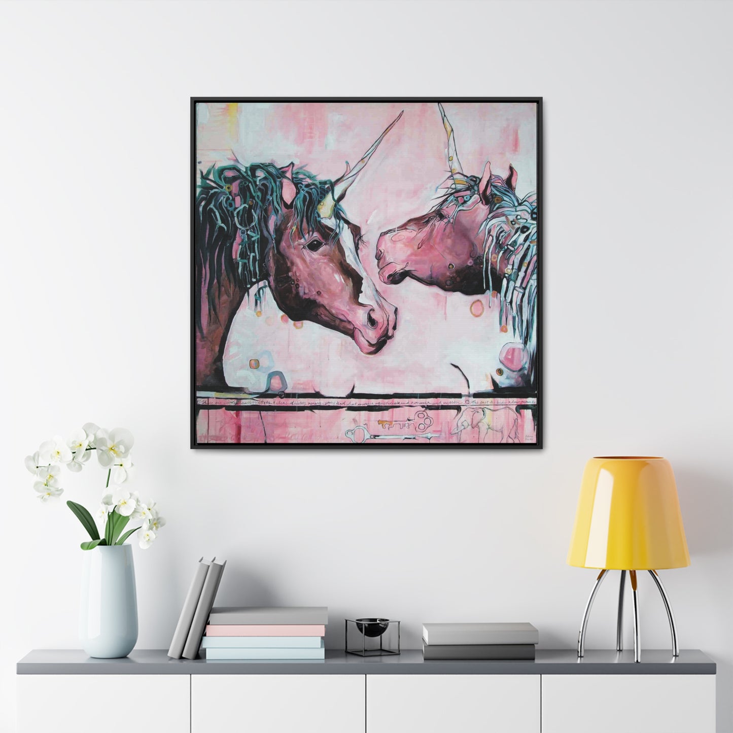 "Unicorns Are Real" Framed Canvas Fine Art Reproduction by Zabrina Fine Art