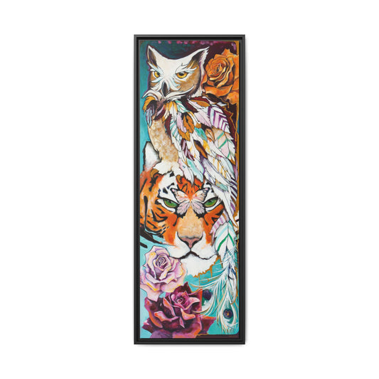 "Owl and Pussycat" Framed Canvas Fine Art Reproduction by Zabrina Fine Art