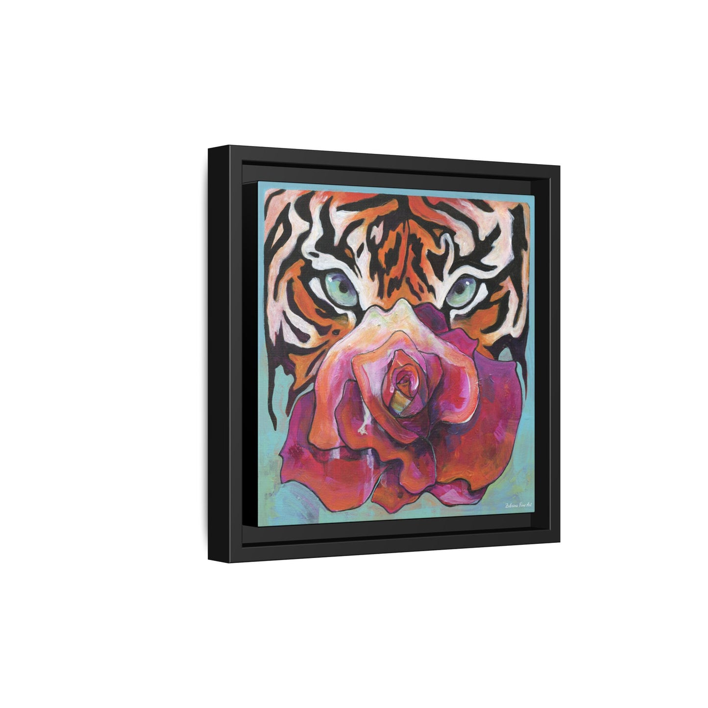 "Tiger Rose" Framed Canvas Fine Art Reproduction by Zabrina Fine Art