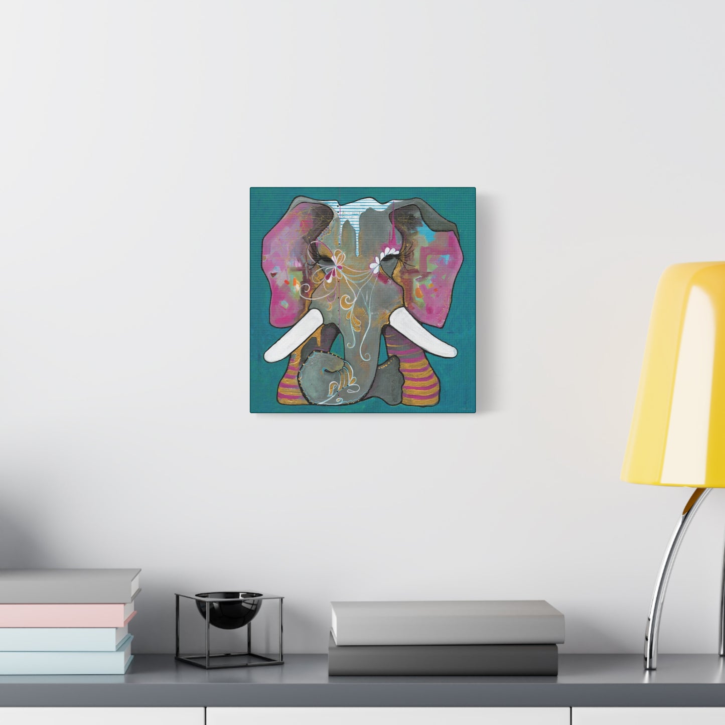 "Romeo Elephant" Unframed Canvas Black Edge Reproduction by Zabrina Fine Art