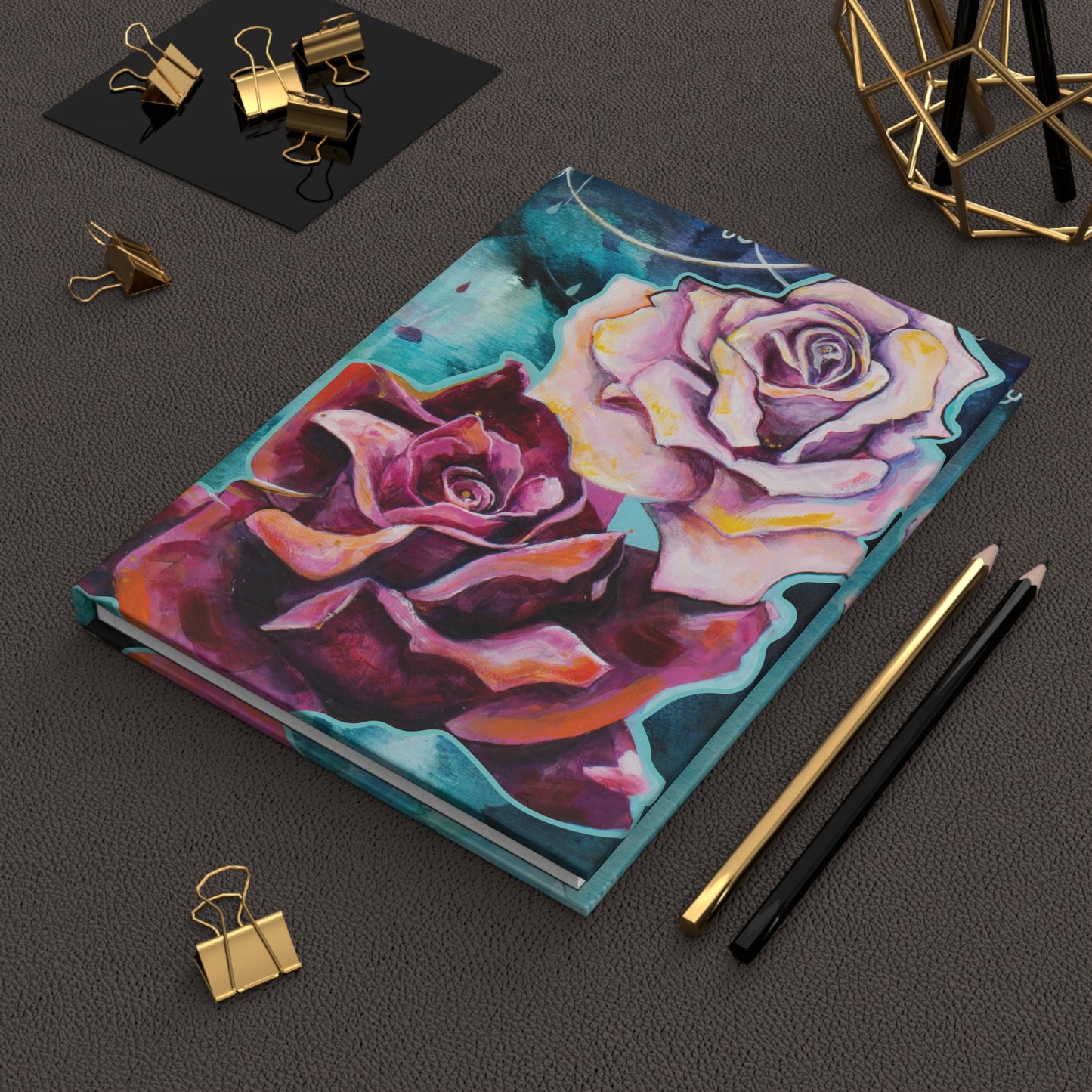 "Roses & Raindrops" Hardcover Journal by Zabrina Fine Art