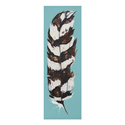 "Feather Blue" Yoga Mat by Zabrina Fine Art