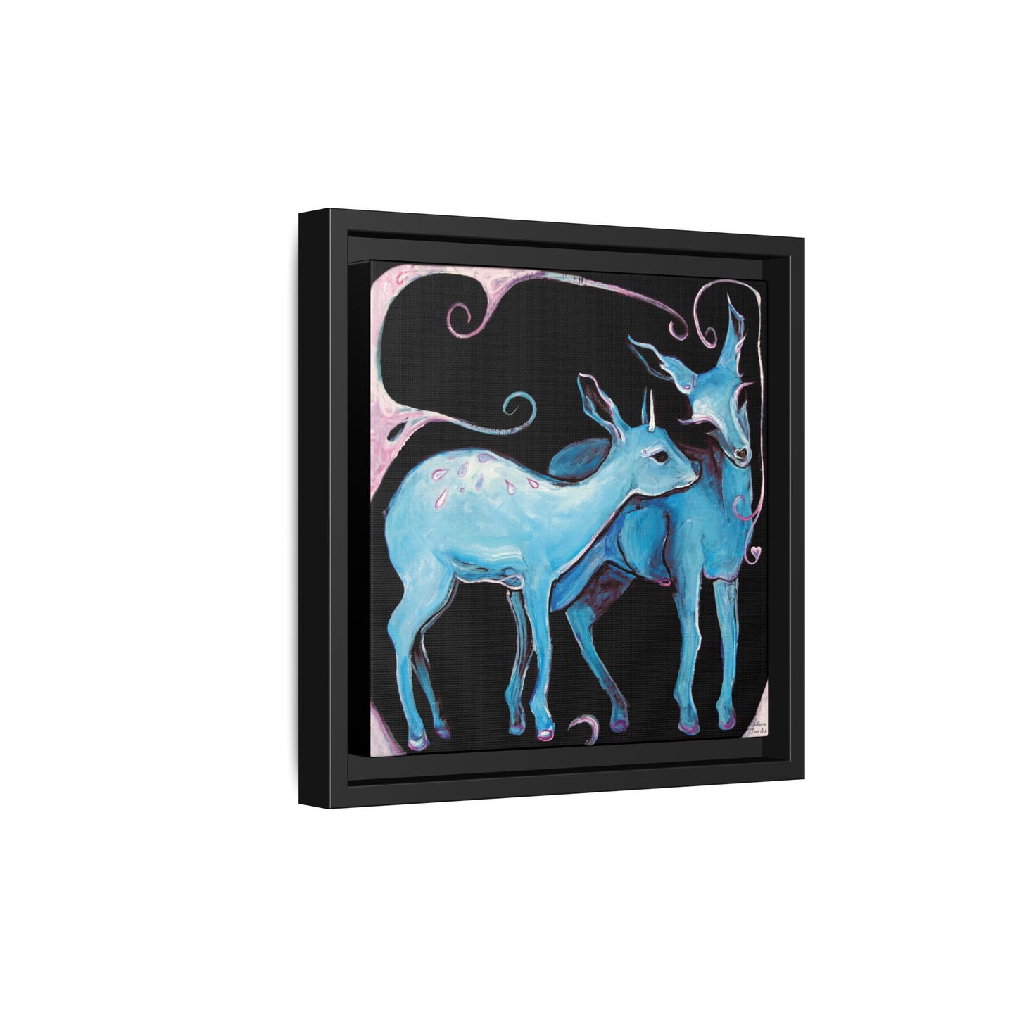 "Deer Love" Framed Canvas Fine Art Reproduction by Zabrina Fine Art