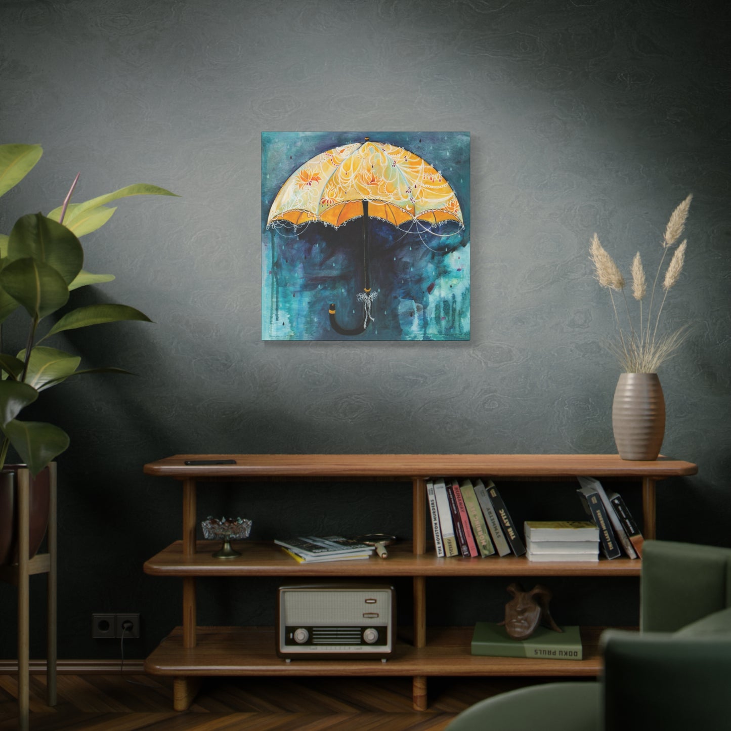 "Rain Glow" Unframed Canvas Black Edge Reproduction by Zabrina Fine Art