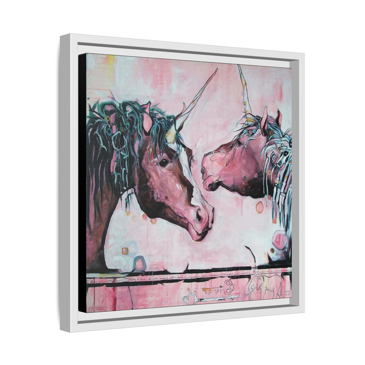 "Unicorns Are Real" Framed Canvas Fine Art Reproduction by Zabrina Fine Art