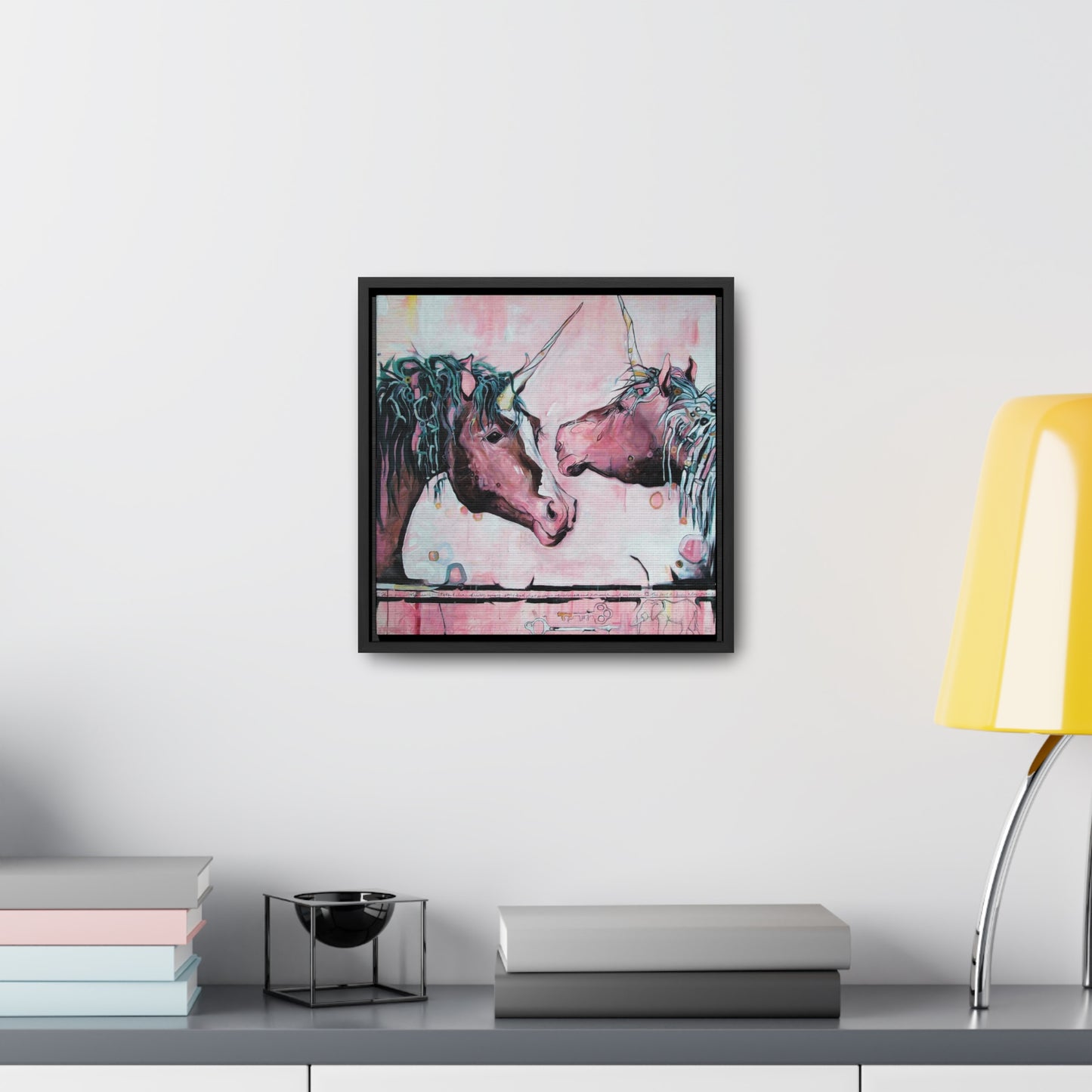 "Unicorns Are Real" Framed Canvas Fine Art Reproduction by Zabrina Fine Art