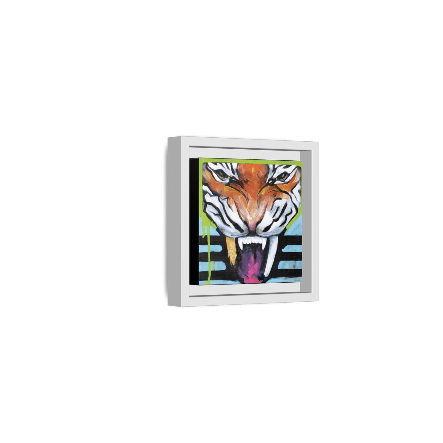 "Tiger Fang" Framed Canvas Fine Art Reproduction by Zabrina Fine Art