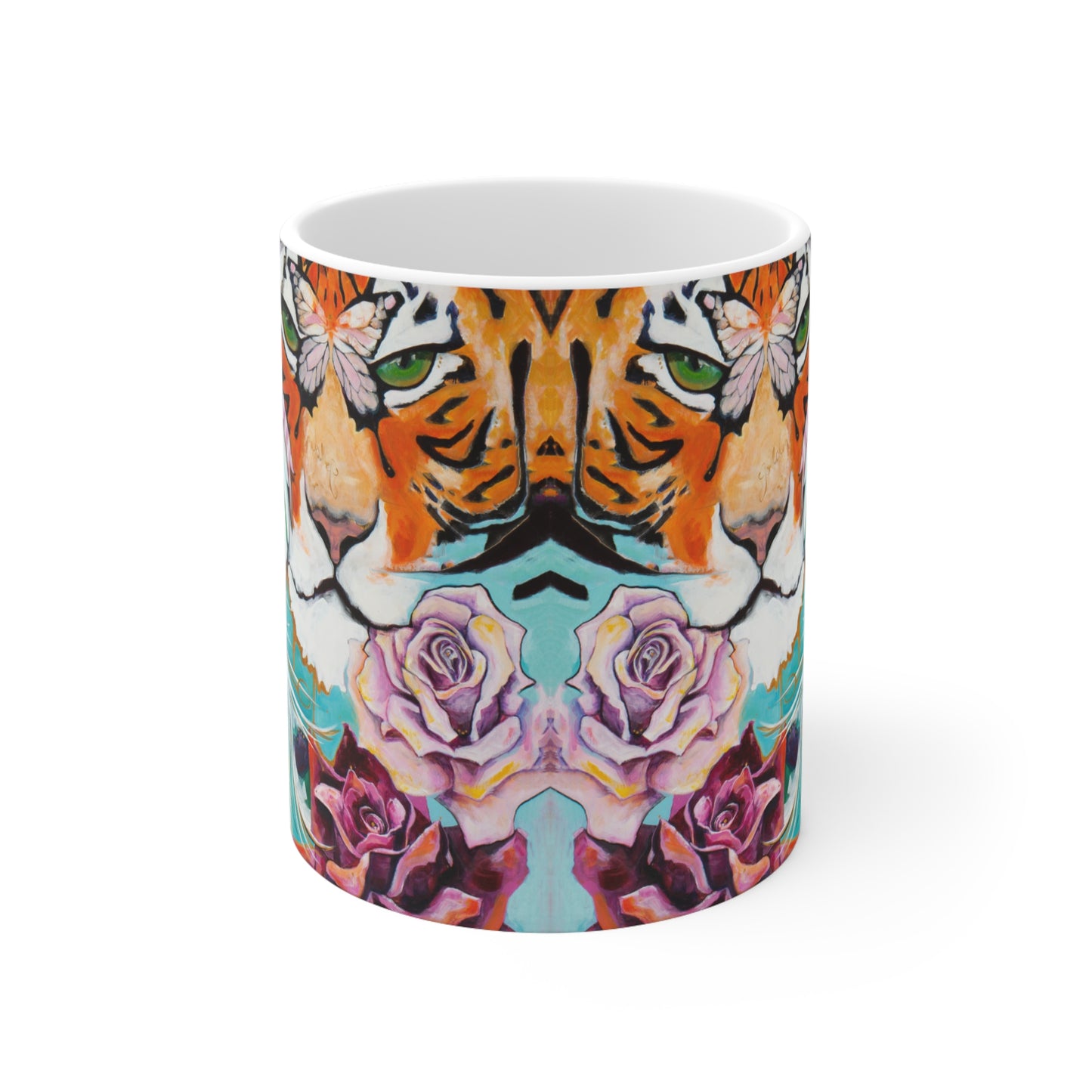 "Tiger Rose" Ceramic Mug by Zabrina Fine Art