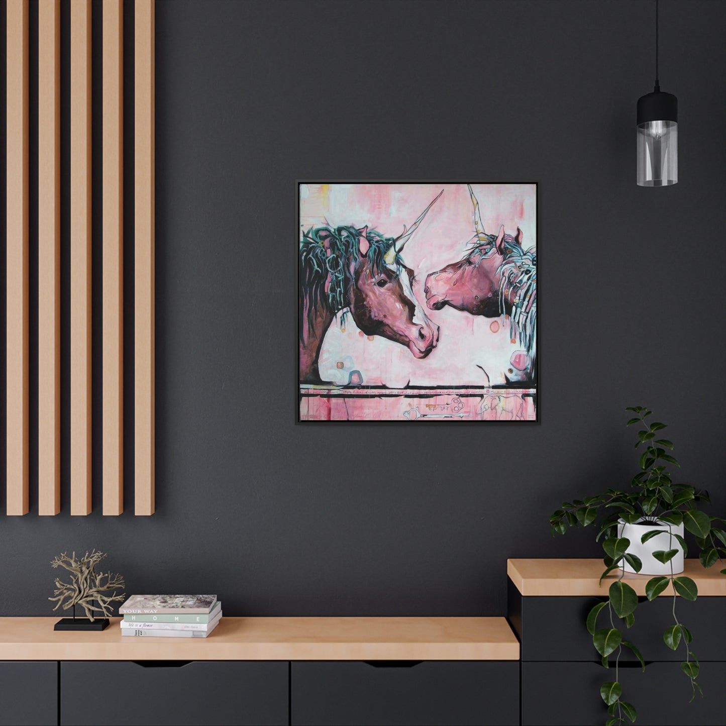 "Unicorns Are Real" Framed Canvas Fine Art Reproduction by Zabrina Fine Art