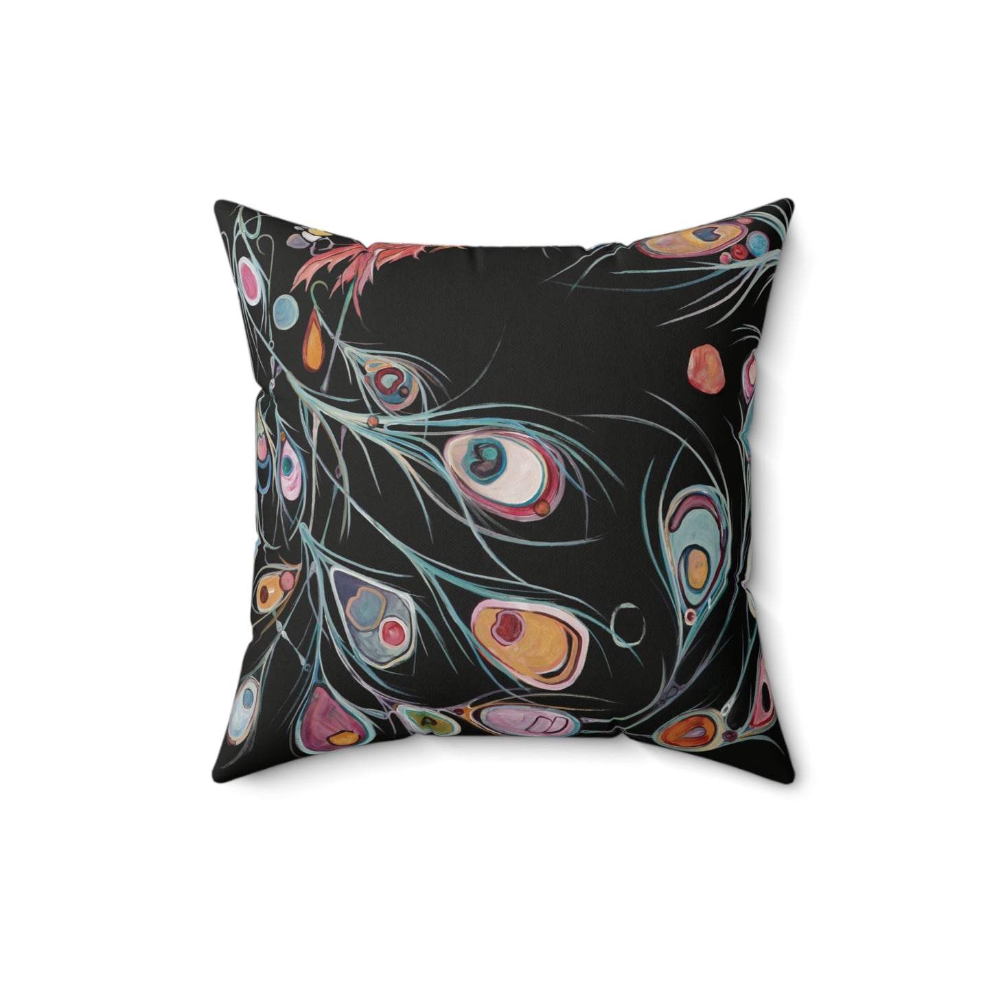 "Peacock Feathers" Throw Pillow by Zabrina Fine Art