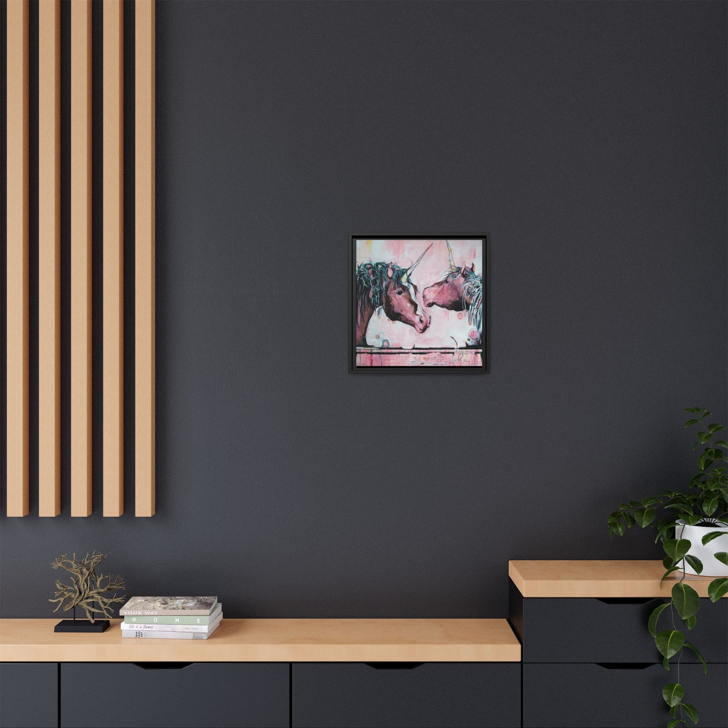 "Unicorns Are Real" Framed Canvas Fine Art Reproduction by Zabrina Fine Art