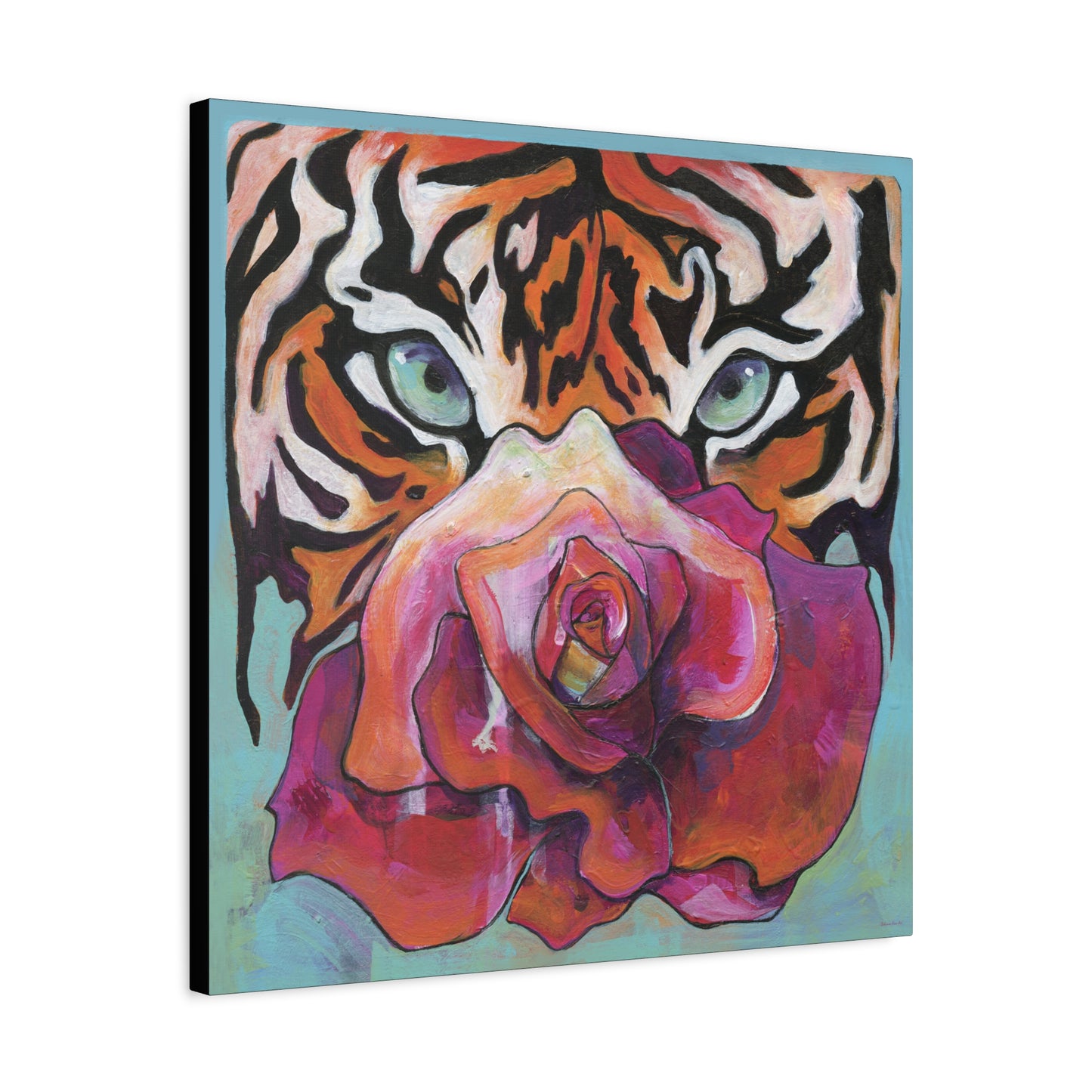 "Tiger Rose" Unframed Canvas Black Edge Reproduction by Zabrina Fine Art