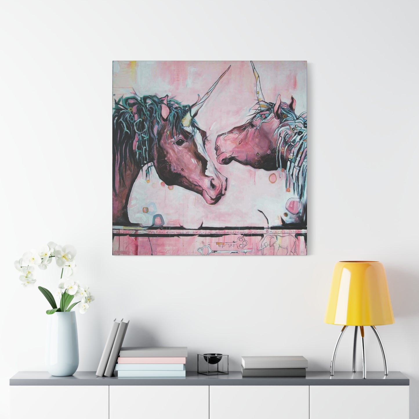 "Unicorns Are Real" Unframed Canvas Black Edge Reproduction by Zabrina Fine Art