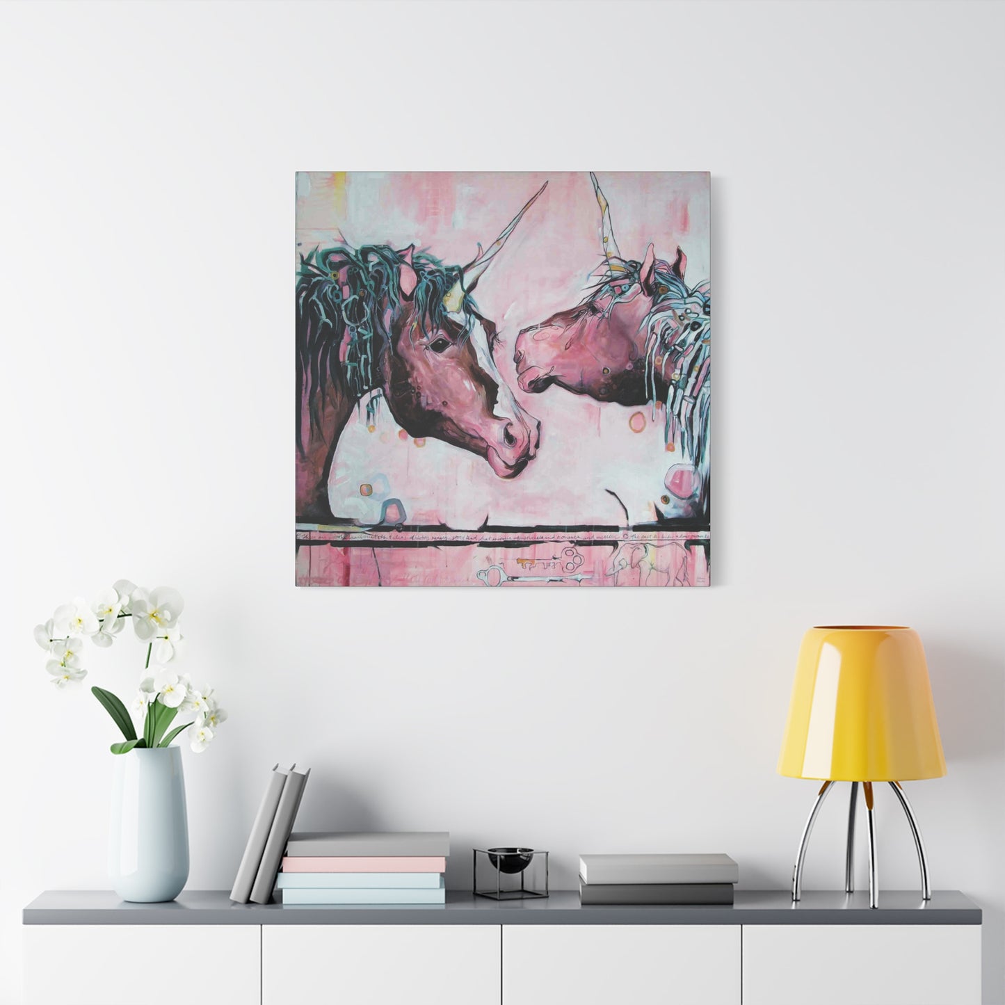 "Unicorns Are Real" Unframed Canvas Black Edge Reproduction by Zabrina Fine Art