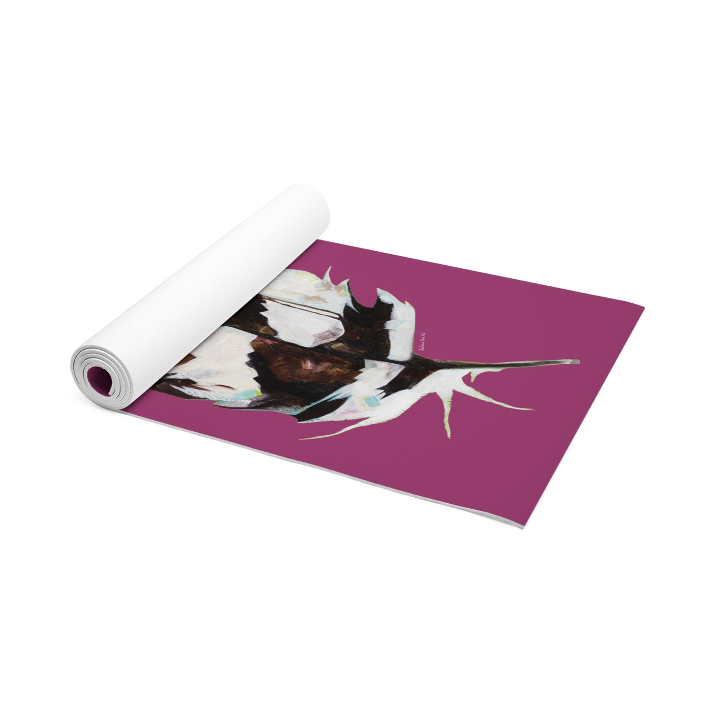"Feather Mulberry" Yoga Mat by Zabrina Fine Art