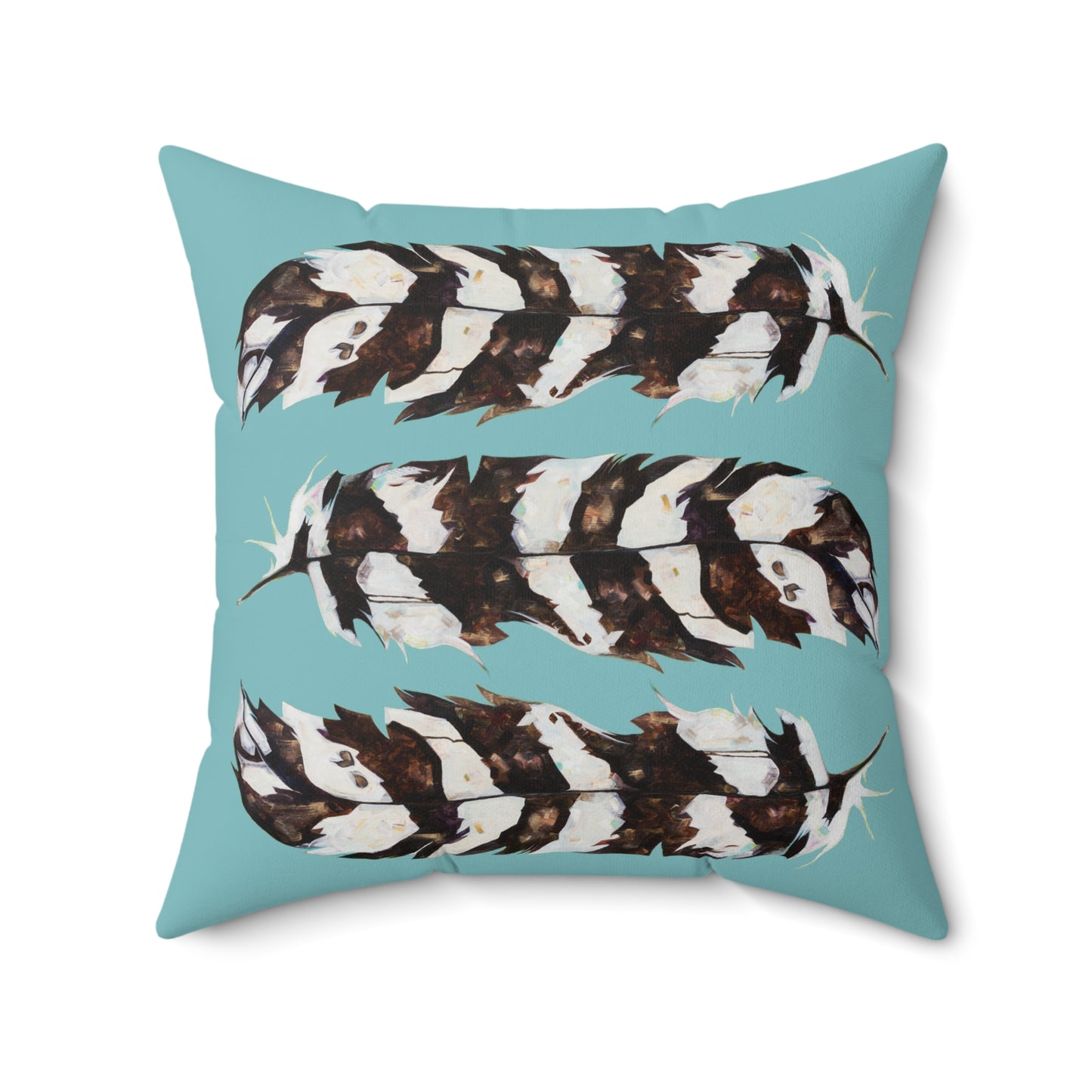 "Three Feathers" Throw Pillow by Zabrina Fine Art