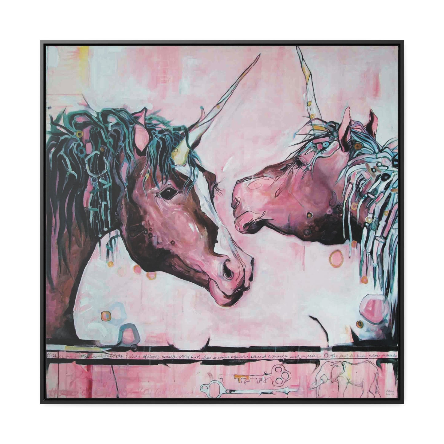 "Unicorns Are Real" Framed Canvas Fine Art Reproduction by Zabrina Fine Art