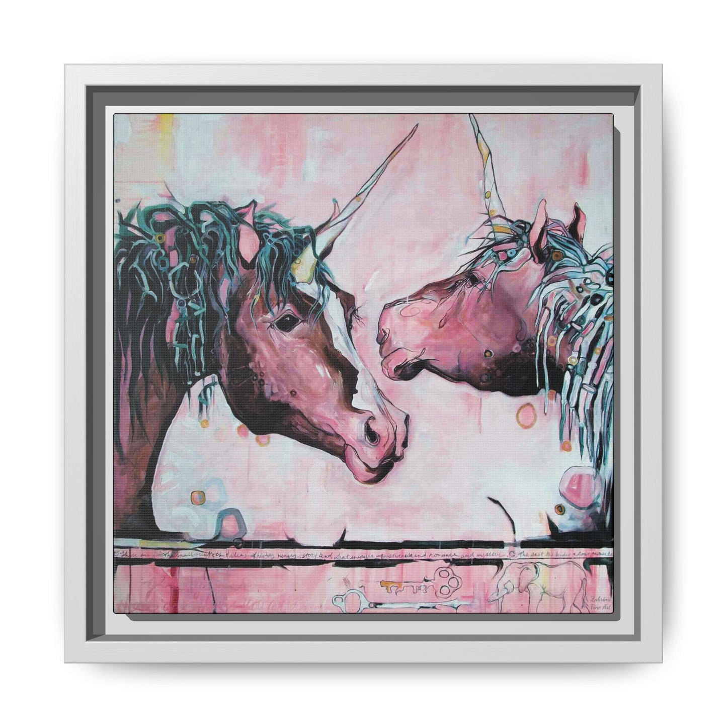 "Unicorns Are Real" Framed Canvas Fine Art Reproduction by Zabrina Fine Art