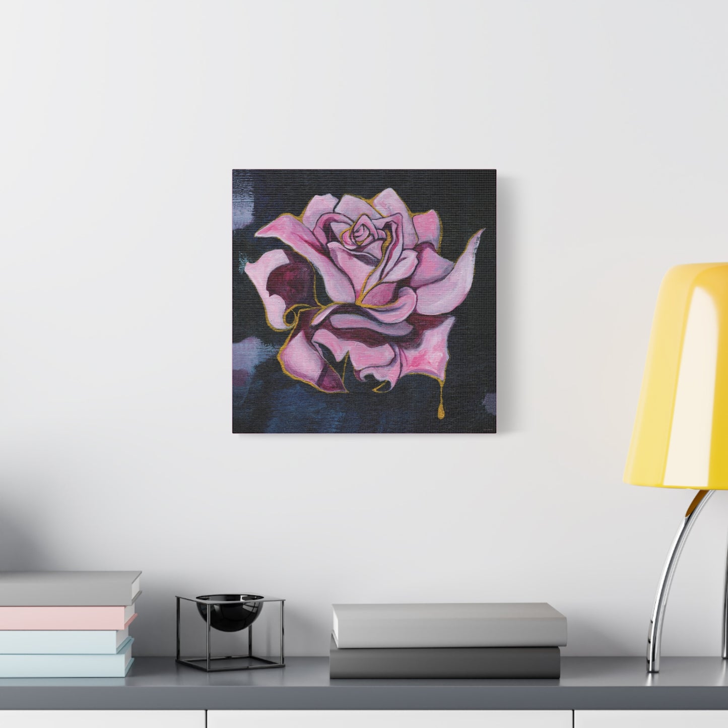 "Gilded Rose" Unframed Canvas Dusty Pink Edge Reproduction by Zabrina Fine Art