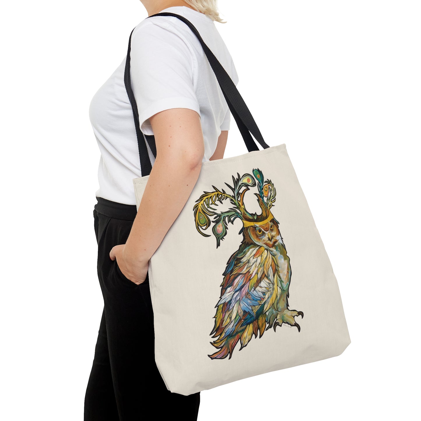 "Two Owls" Tote Bag by Zabrina Fine Art