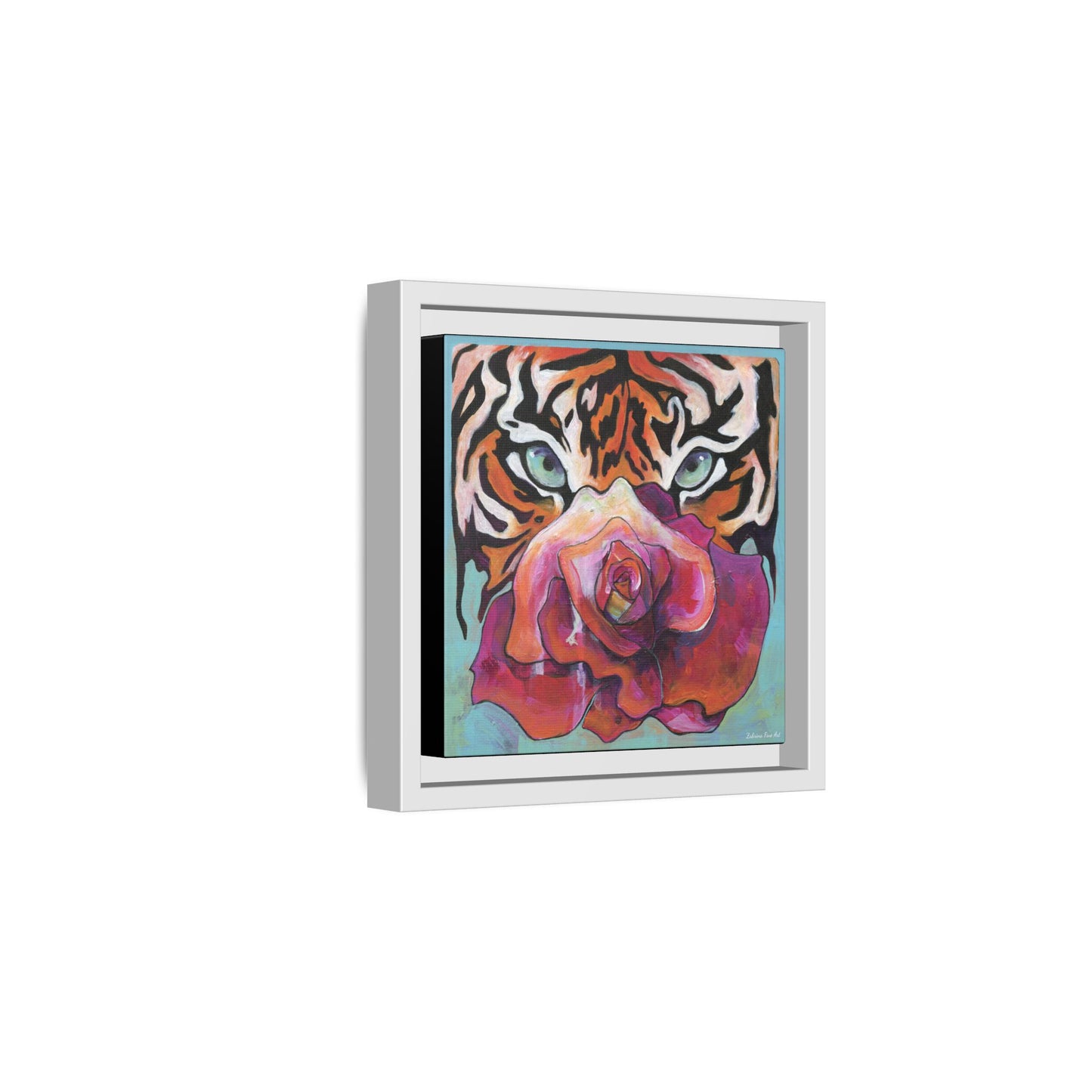 "Tiger Rose" Framed Canvas Fine Art Reproduction by Zabrina Fine Art