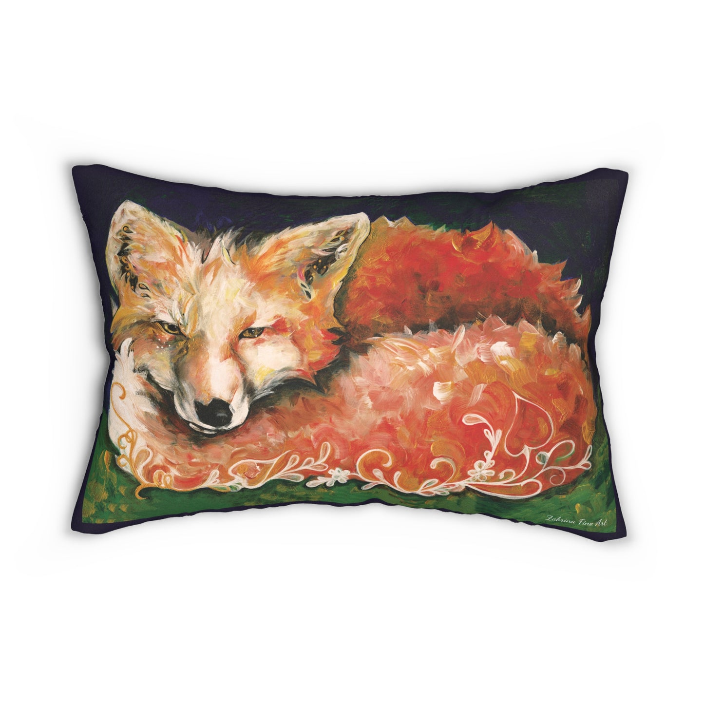 "Fox" Throw Pillow by Zabrina Fine Art