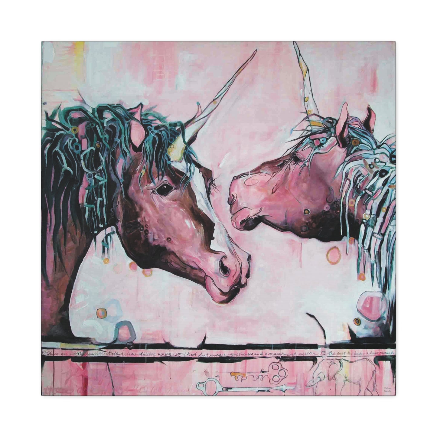 "Unicorns Are Real" Unframed Canvas Black Edge Reproduction by Zabrina Fine Art