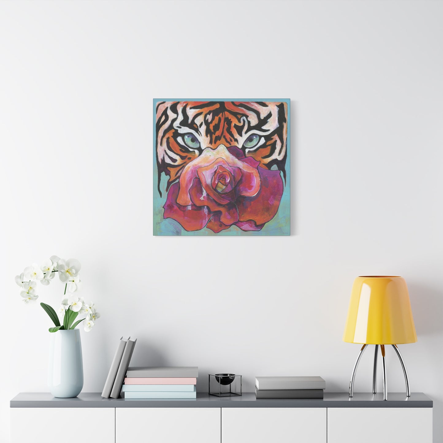 "Tiger Rose" Unframed Canvas Black Edge Reproduction by Zabrina Fine Art