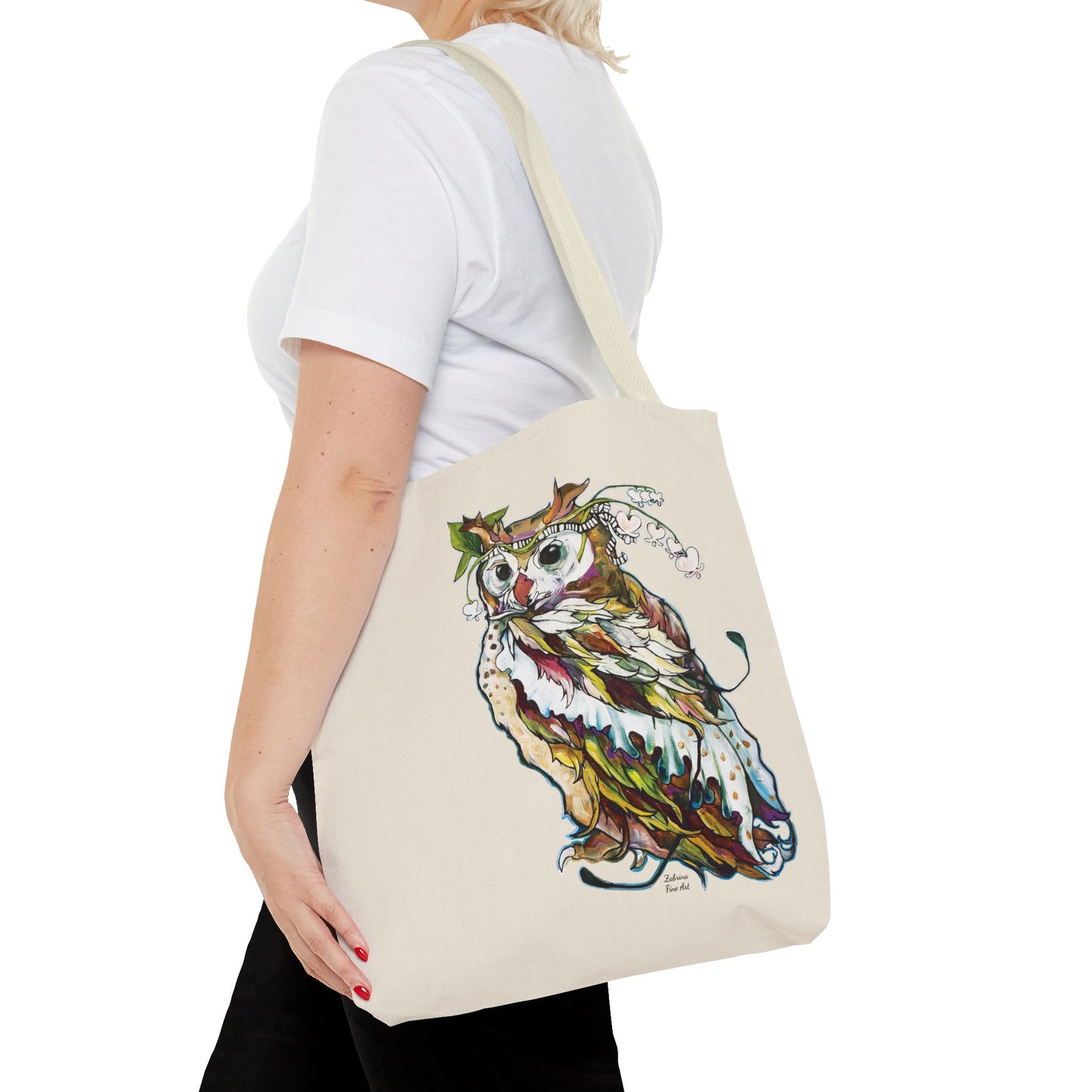 "Two Owls" Tote Bag by Zabrina Fine Art