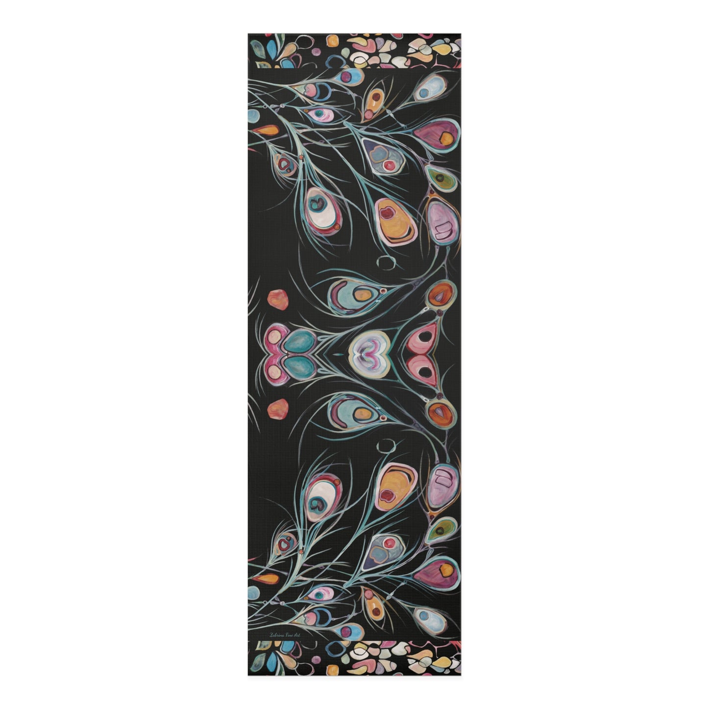 "Peacock Feather Kaliedescope" Yoga Mat by Zabrina Fine Art