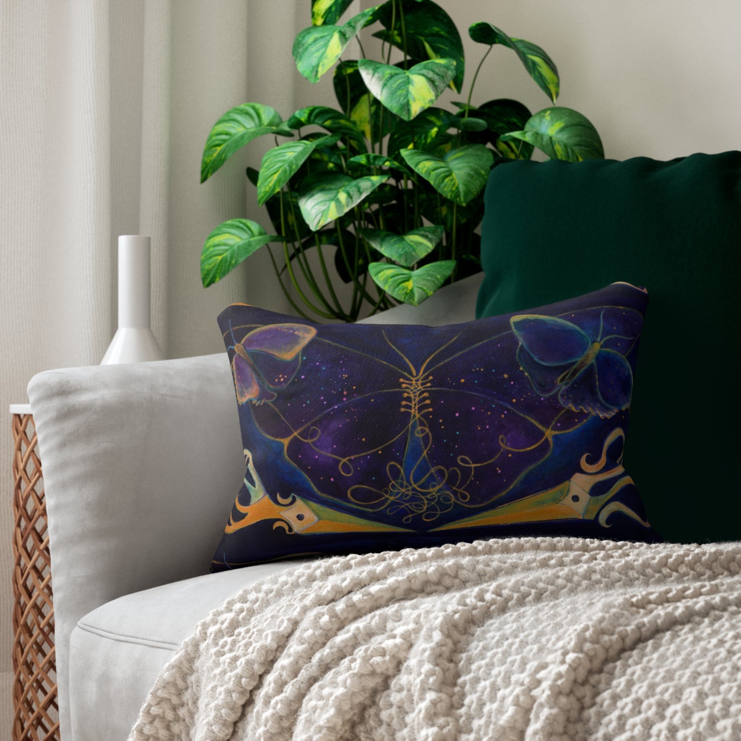 "Gold Threads" Throw Pillow by Zabrina Fine Art