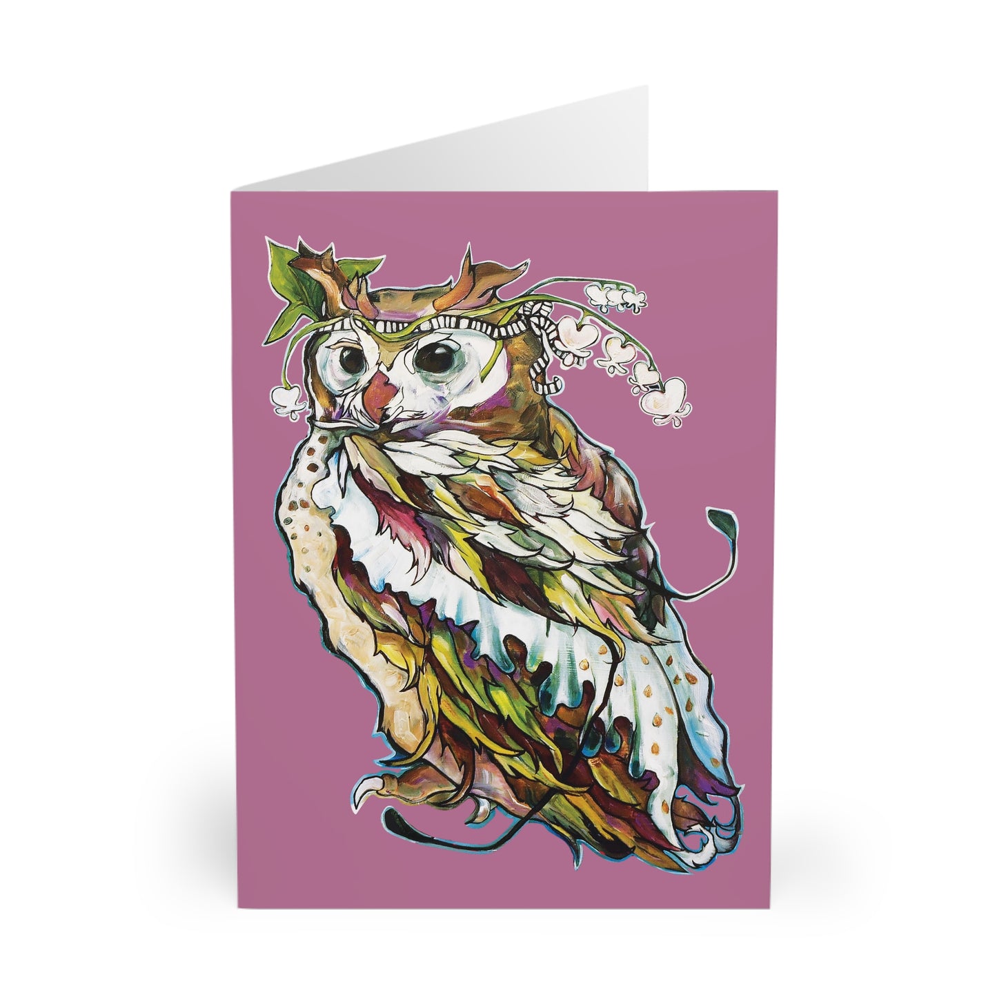 "Flower Crown Owl" Notecards by Zabrina Fine Art (set of 5)