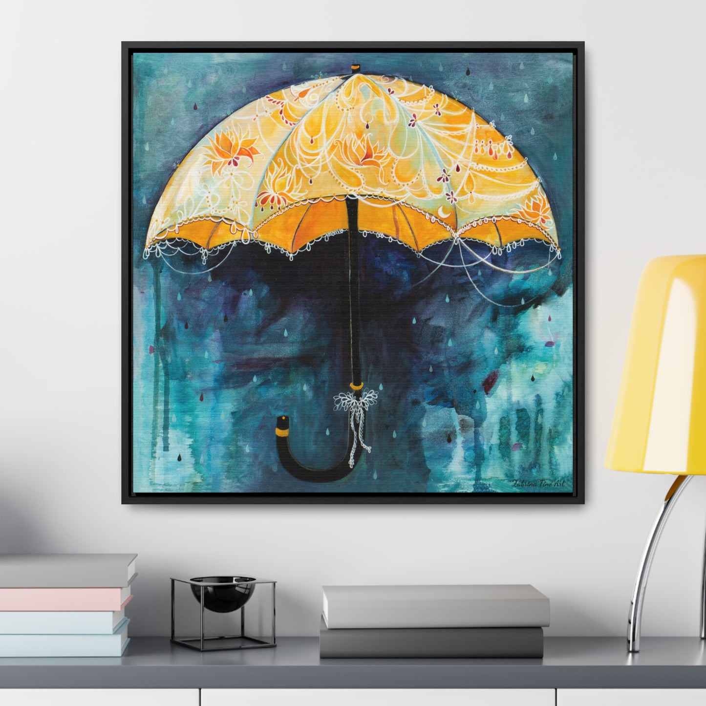 "Rain Glow" Framed Canvas Fine Art Reproduction by Zabrina Fine Art